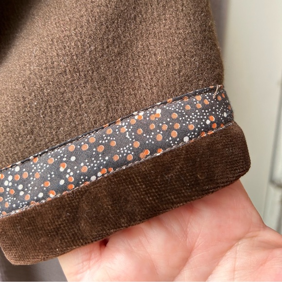 Koos Van Den Akker Vintage Patchwork Coat Wool Sz 10 Brown Floral Boho 70’s - Picture 12 of 16